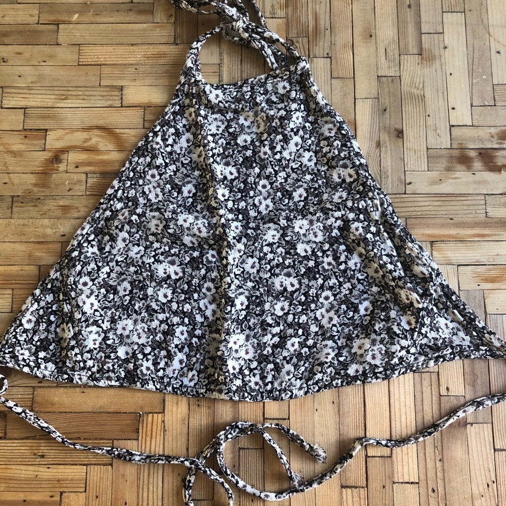 Floral halter crop top